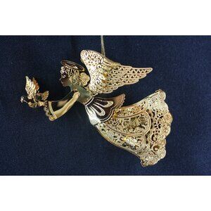 Danbury Mint Gold-Plated Angel Ornament With Dove 2018